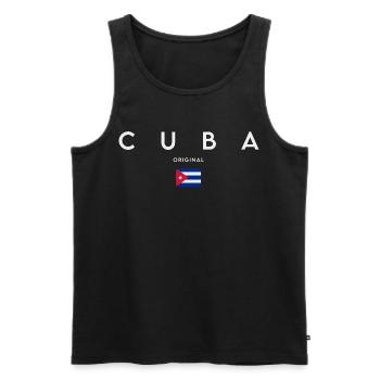 Drapeau cubain, fierté cubaine - Débardeur bio Premium Homme - noir - Devant - AI Model Male 178 light (178cm)