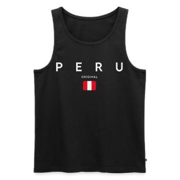 Flag of Peru, Peruvian pride - Men's Premium Organic Tank Top - black - Front - Michal (187cm)