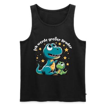 T-Rex Baby Dino Großer Bruder Dinobaby Geschenk - Männer Premium Bio Tank Top - Schwarz - Vorne - AI Model Male 178 light (178cm)