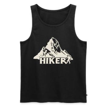 Wanderer - Bergwanderung [Weiß] - Männer Premium Bio Tank Top - Schwarz - Vorne - AI Model Male 178 light (178cm)
