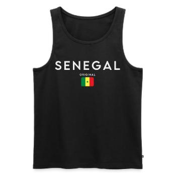 Drapeau sénégalais, fierté sénégalaise - Débardeur bio Premium Homme - noir - Devant - AI Model Male 178 light (178cm)