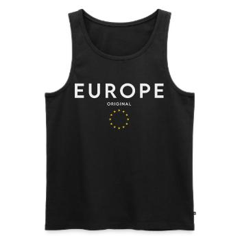 Drapeau de l’Europe, fierté européenne - Débardeur bio Premium Homme - noir - Devant - Michal (187cm)