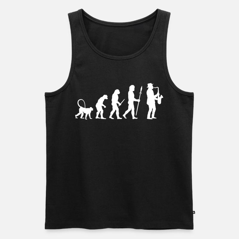 Evolution der Jazz Musik - Männer Premium Bio Tank Top - Schwarz