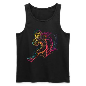 American Football Frau - Männer Premium Bio Tank Top - Schwarz - Vorne - Michal (187cm)