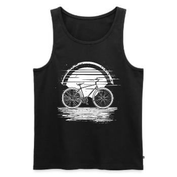 Cyclist - Men's Premium Organic Tank Top - black - Front - Michal (187cm)