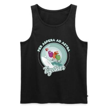 Snow sledging love drawing humor - Men's Premium Organic Tank Top - black - Front - AI Model Male 178 light (178cm)