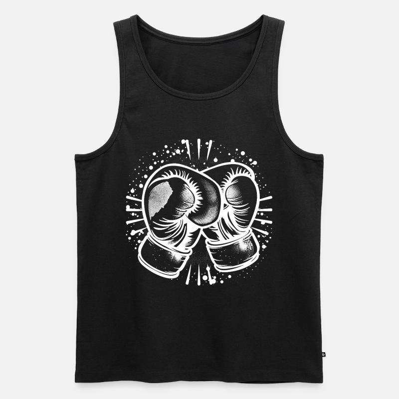 Boxhandschuhe Zeichnung - Männer Premium Bio Tank Top - Schwarz