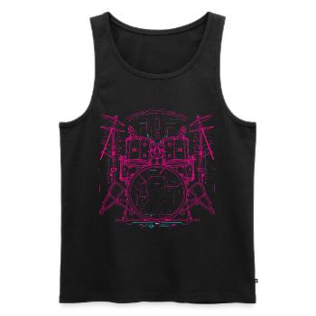 Trapset Line Art - Men's Premium Organic Tank Top - black - Front - Michal (187cm)