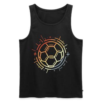 Dessin de football vintage - Débardeur bio Premium Homme - noir - Devant - AI Model Male 178 light (178cm)
