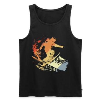 Snowboarder Graphique Vintage - Débardeur bio Premium Homme - noir - Devant - AI Model Male 178 light (178cm)