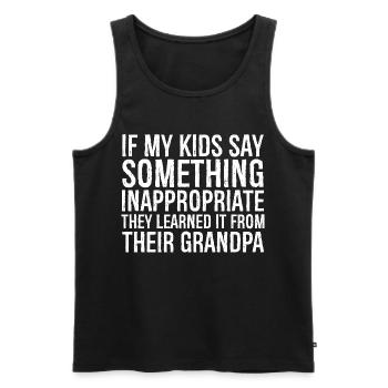 If my kids say something inappropriate, they learn - Men's Premium Organic Tank Top - black - Front - Michal (187cm)