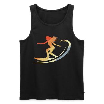 Vintage Surferin - Männer Premium Bio Tank Top - Schwarz - Vorne - AI Model Male 178 light (178cm)