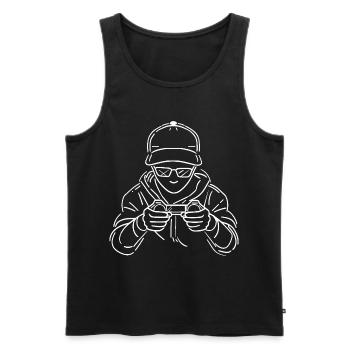 Gamer Drawing - Men's Premium Organic Tank Top - black - Front - AI Model Male 178 light (178cm)