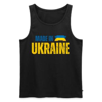Fabriqué en Ukraine, fierté ukrainienne - Débardeur bio Premium Homme - noir - Devant - Michal (187cm)