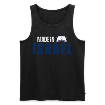 Fabriqué en Israël, fierté israélienne - Débardeur bio Premium Homme - noir - Devant - Michal (187cm)