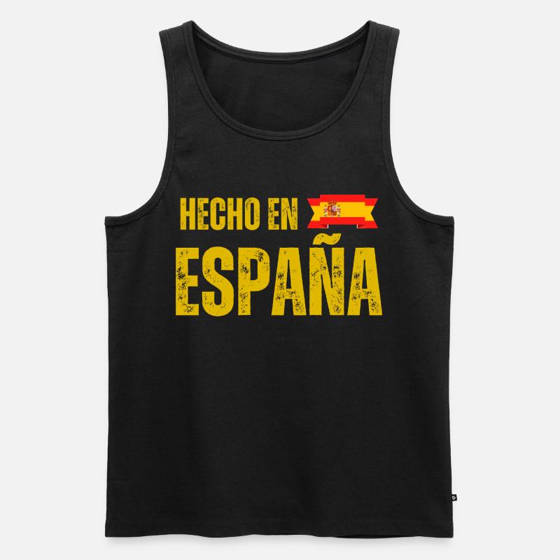 Made in Spain, spanischer Stolz - Männer Premium Bio Tank Top - Schwarz