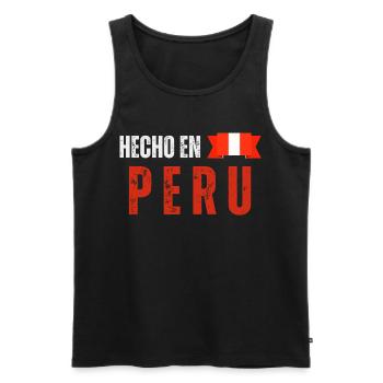 Made in Peru, Peruvian pride - Men's Premium Organic Tank Top - black - Front - Michal (187cm)