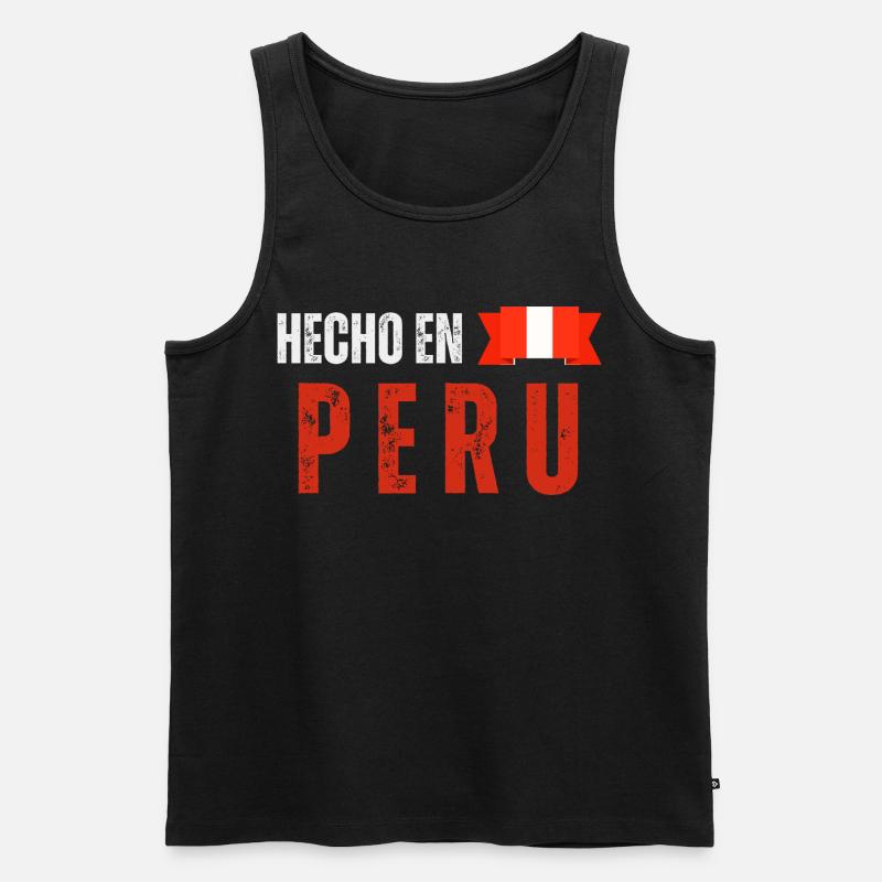 Hergestellt in Peru, peruanischer Stolz - Männer Premium Bio Tank Top - Schwarz