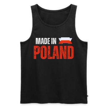 Fabriqué en Pologne, fierté polonaise - Débardeur bio Premium Homme - noir - Devant - Michal (187cm)