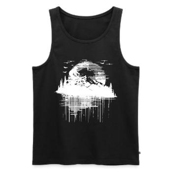Dessin VTT - Débardeur bio Premium Homme - noir - Devant - AI Model Male 178 light (178cm)