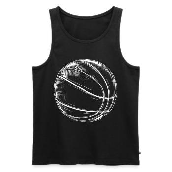 Basketball Drawing - Men's Premium Organic Tank Top - black - Front - AI Model Male 178 light (178cm)