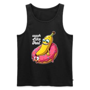 Banane Donut Relation Amour Faire Cadeau - Débardeur bio Premium Homme - noir - Devant - Michal (187cm)