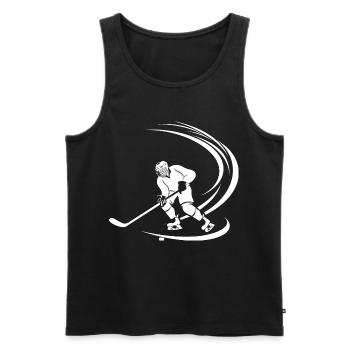 Eishockeyspieler Skizze - Männer Premium Bio Tank Top - Schwarz - Vorne - Michal (187cm)