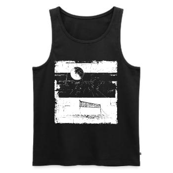 Volleyball Skizze - Männer Premium Bio Tank Top - Schwarz - Vorne - Michal (187cm)