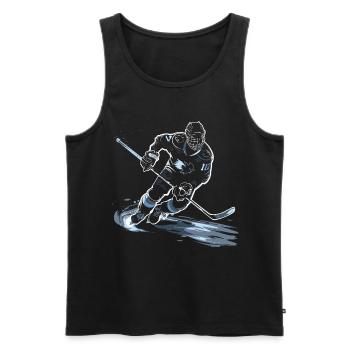 Eishockeyspieler Zeichnung - Männer Premium Bio Tank Top - Schwarz - Vorne - Michal (187cm)