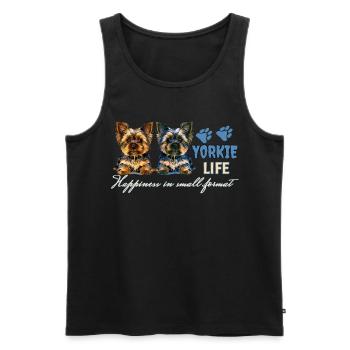 Yorkie-Welpen - Männer Premium Bio Tank Top - Schwarz - Vorne - AI Model Male 178 light (178cm)