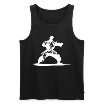Karateka - Männer Premium Bio Tank Top - Schwarz - Vorne - AI Model Male 178 light (178cm)