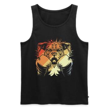 Boxing Dog Vintage - Men's Premium Organic Tank Top - black - Front - Michal (187cm)
