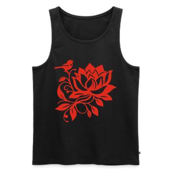 The Red Lotus and the Bird - Men's Premium Organic Tank Top - black - Front - AI Model Male 178 light (178cm)