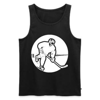 Eishockeyspieler Zeichnung - Männer Premium Bio Tank Top - Schwarz - Vorne - Michal (187cm)