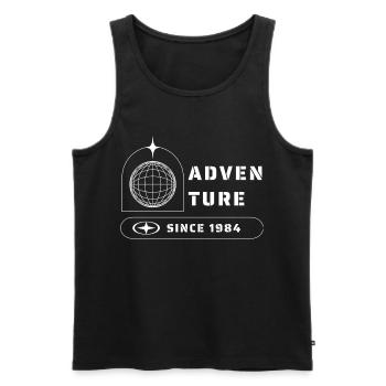 Adventure Explorer Travel 1984 - Men's Premium Organic Tank Top - black - Front - Michal (187cm)