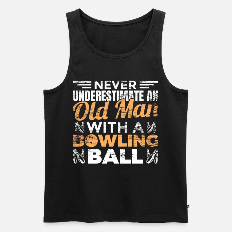 Bowling Großvater - Männer Premium Bio Tank Top - Schwarz