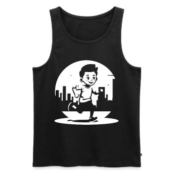 Marathon Junge - Männer Premium Bio Tank Top - Schwarz - Vorne - Michal (187cm)