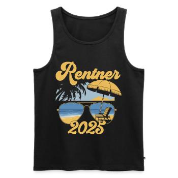 Beach Rentner 2025 Rente Frührentner Pension - Männer Premium Bio Tank Top - Schwarz - Vorne - Michal (187cm)