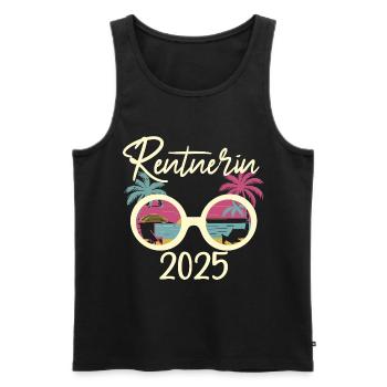 Tropischer Sommerurlaub 2025 Rentnerin - Männer Premium Bio Tank Top - Schwarz - Vorne - AI Model Male 178 light (178cm)