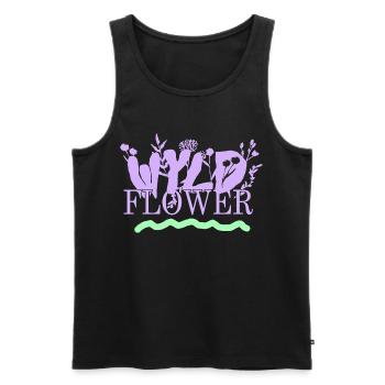 Wyld Flower – Boho Vibes - Débardeur bio Premium Homme - noir - Devant - AI Model Male 178 light (178cm)