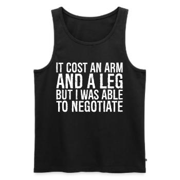 it cost an arm and a leg but I was able negotiate - Men's Premium Organic Tank Top - black - Front - AI Model Male 178 light (178cm)