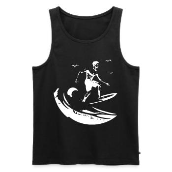 Surfing Zeichnung - Männer Premium Bio Tank Top - Schwarz - Vorne - AI Model Male 178 light (178cm)