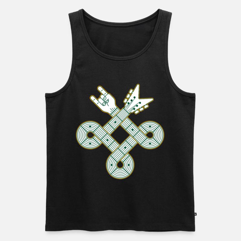 Celtic Knot Guitar - Männer Premium Bio Tank Top - Schwarz