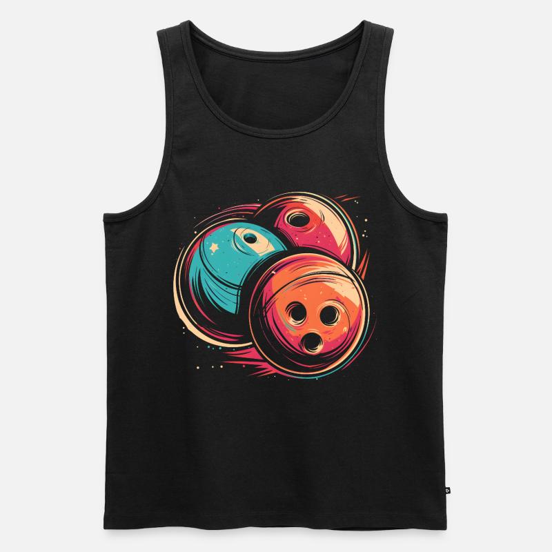 Bowlingkugeln Synthwave - Männer Premium Bio Tank Top - Schwarz