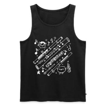 Flûte Cartoon Look - Débardeur bio Premium Homme - noir - Devant - Michal (187cm)