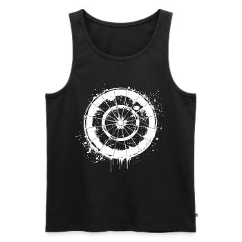 Dartscheibe Streetart - Männer Premium Bio Tank Top - Schwarz - Vorne - AI Model Male 178 light (178cm)