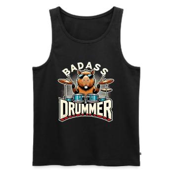 Knallharter Schlagzeuger Capybara cool Geschenk - Männer Premium Bio Tank Top - Schwarz - Vorne - Michal (187cm)