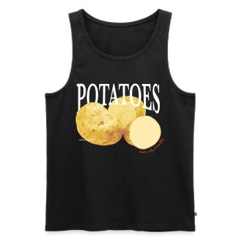 Potatoes – Retro Gemüse-Statement - Männer Premium Bio Tank Top - Schwarz - Vorne - AI Model Male 178 light (178cm)