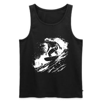Surfing - Männer Premium Bio Tank Top - Schwarz - Vorne - AI Model Male 178 light (178cm)