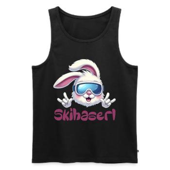 Skihaserl Pistensau Apres Ski - Männer Premium Bio Tank Top - Schwarz - Vorne - Michal (187cm)
